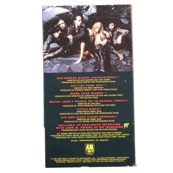 Extreme Photograffiti VHS Videotape 1991 A&M Video Vintage Music Videos - Picture 2 of 7